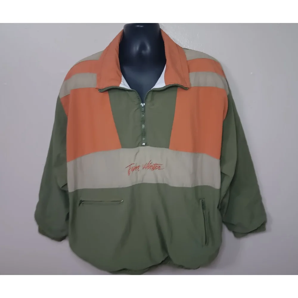 Vintage 90s Men's Small Ski Anorak Windbreaker Jacket Colorblock BIB Relax Fit